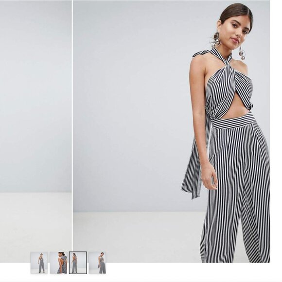 *Missguided Multiway Wide Leg Striped Jumpsuit - Picture 7 of 7